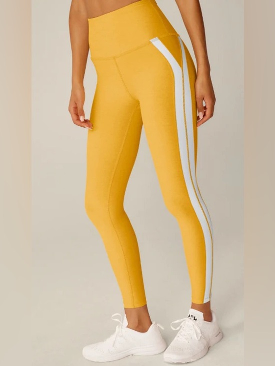 Beyond Yoga Pants - Beyond Yoga SPACEDYE TOP LINE MIDI LEGGING IN SUNFLOWER HEATHER